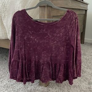 We The Free- project social T long sleeve peplum top